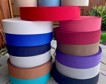 2 inch elastic, waistband elastic, elastic band, elastic webbing, soft wide solid colored nylon elastic, sold by yard, wholesale