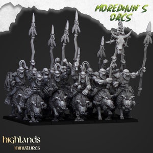 Mounted Cave Orcs with Spears - Highlands Miniatures Moredhun&#39;s Orcs