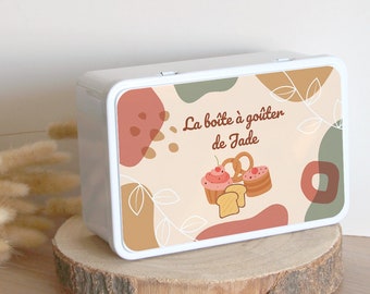 Boîte Personnalisée | Cadeau original personnalisé enfant | Boîte à Sucre Métal | Boîte à Goûter | Boîte à Gâteaux | Boîte école