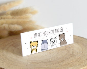 Magnet Personnalisé | Cadeau original et unique | Aimant Rectangle à frigo | Merci Nounou Adorée