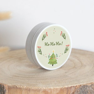 Boîte Personnalisée | Cadeau original personnalisé Noël | Boîte à Bonbons Ronde Métal | Joyeux Noël | Cadeau Noël | Sapin