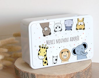 Benutzerdefinierte Box | Originelles personalisiertes Nanny-Geschenk | Zuckerdose aus Metall | Danke Nanny Adored | Aufbewahrungsbox | Nanny-Geschenk