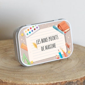 Custom Box | Original personalized child gift | Metal Soap Box | Good Points Box | Storage Box | School box