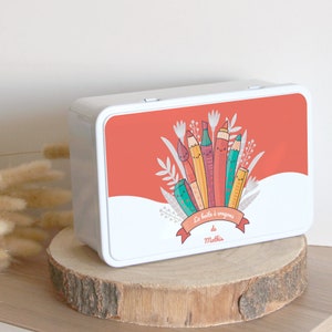 Custom Box | Original personalized child gift | Metal Sugar Box | Pencil Box | Storage Box | School box