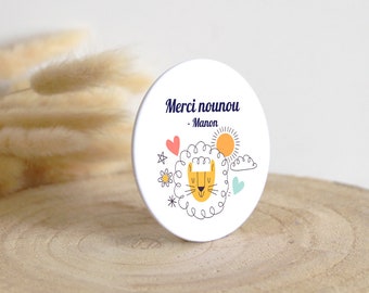 Magnet Personnalisé | Cadeau original et unique | Aimant à frigo | Merci Nounou