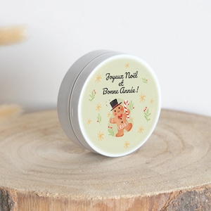 Boîte Personnalisée | Cadeau original personnalisé Noël | Boîte à Bonbons Ronde Métal | Joyeux Noël | Cadeau Noël | Biscuit