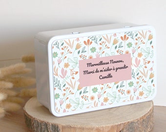 Custom Box | Original personalized Nanny gift | Metal Sugar Box | Wonderful Nanny | Storage Box | Nanny Box