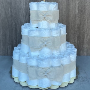 Diaper Cake Plain Diaper Cake Undecorated Diaper Cake DIY Diaper Cake Basic Diaper Cake DIY Baby Shower Gift Baby Shower Centerpiece