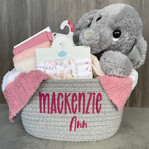 Personalized Basket Baby Shower Basket Custom Name Basket Custom Gift Basket Baby Gift Basket Custom Storage Basket Baby Shower Gift