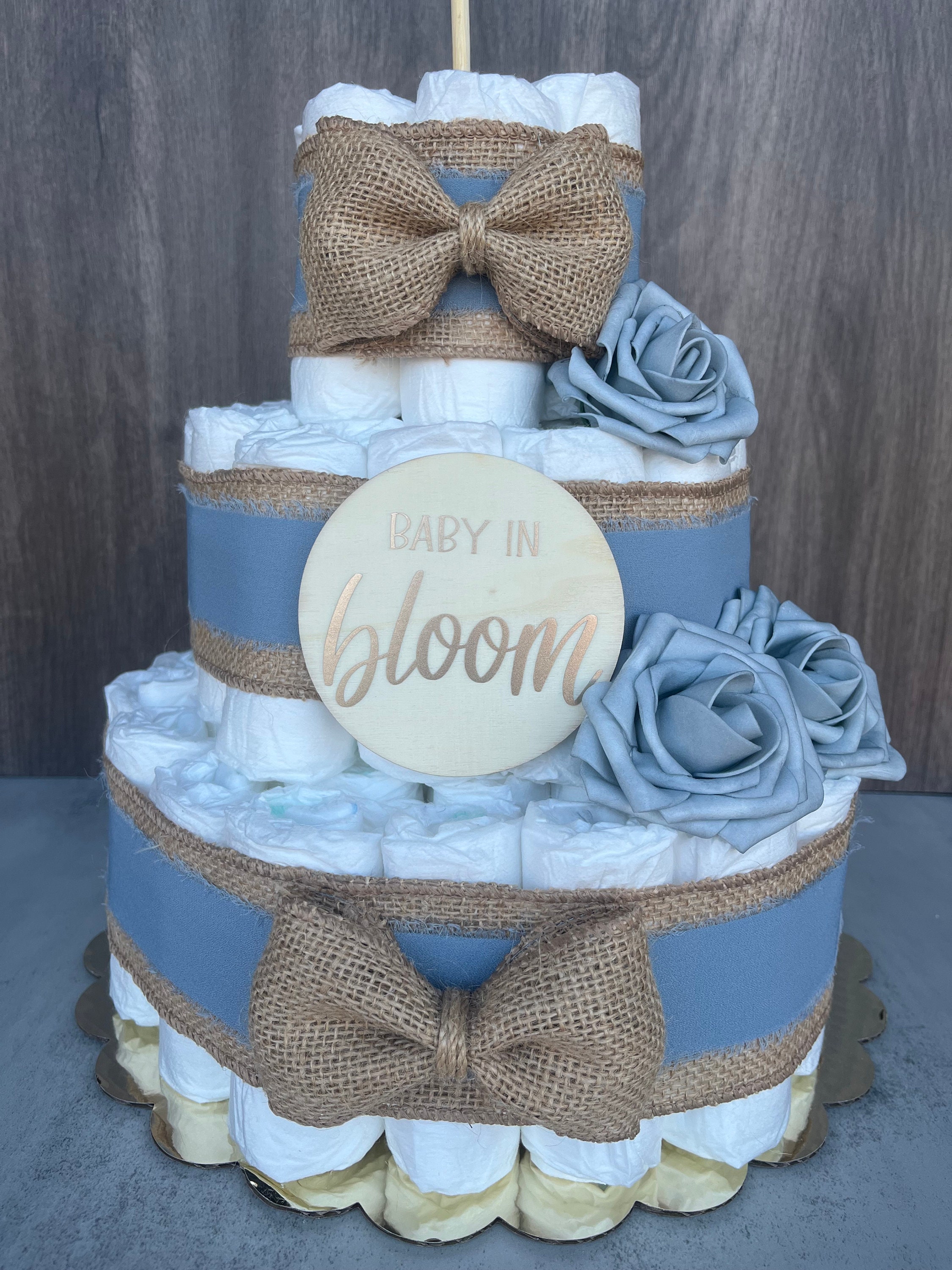 Baby in Bloom Diaper Cake Baby Shower Gift Baby Boy Gift Baby - Etsy