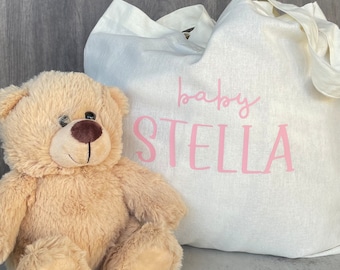 Baby Shower Gift Bag Baby Tote Bag Personalized Baby Gift Bag New Baby Gift Custom Baby Name Gift Bag