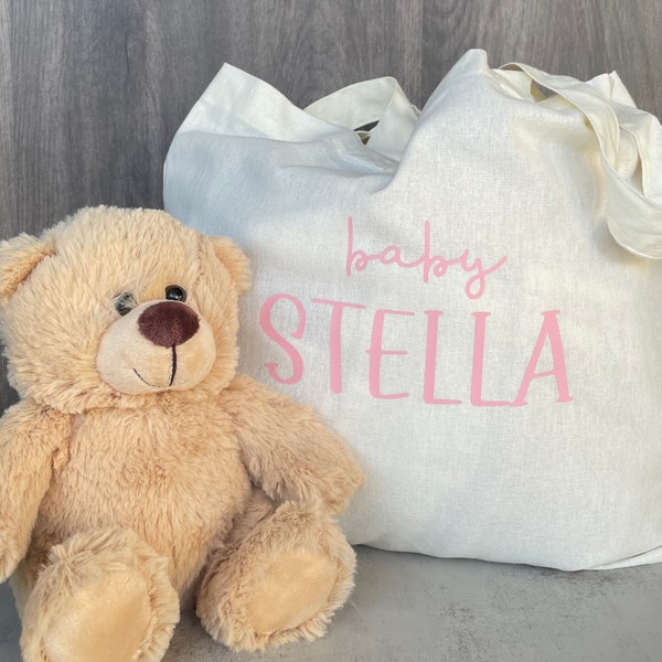 Baby Shower Gift Bag Baby Tote Bag Personalized Baby Gift Bag New Baby Gift Custom Baby Name Gift Bag