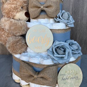Teddy Bear Diaper Cake Baby Shower Gift Baby Boy Gift Baby Shower ...