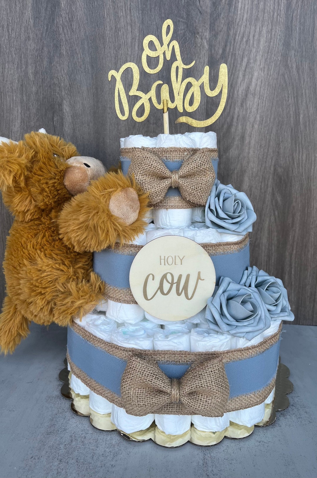 Cake Topper Baby shower du veau de vache Highland