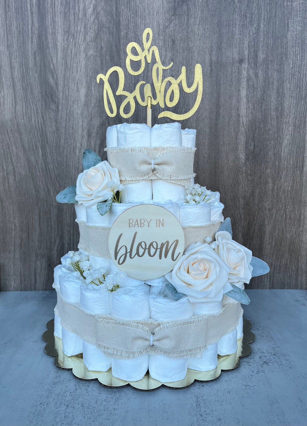 Baby in Bloom Diaper Cake Baby Shower Gift Gender Neutral Gift Baby ...