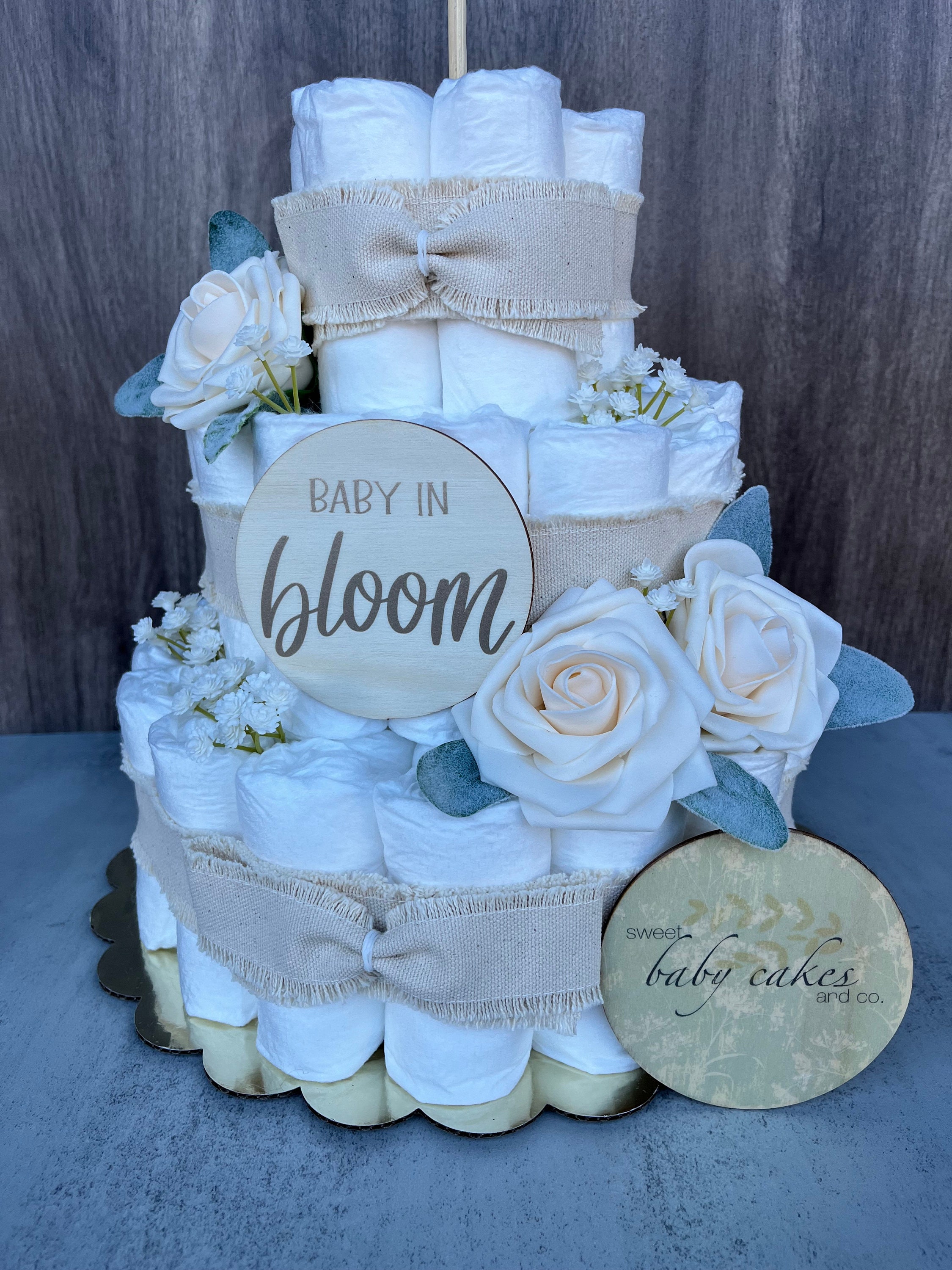 Baby in Bloom Diaper Cake Baby Shower Gift Gender Neutral Gift Baby ...