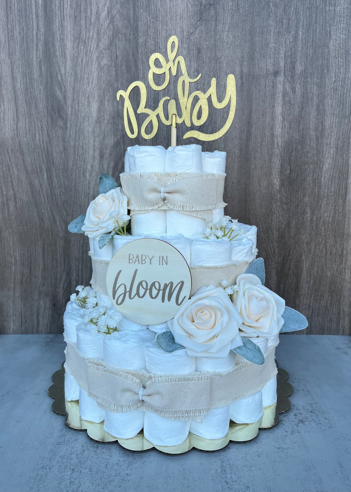 Baby in Bloom Diaper Cake Baby Shower Gift Gender Neutral Gift Baby ...