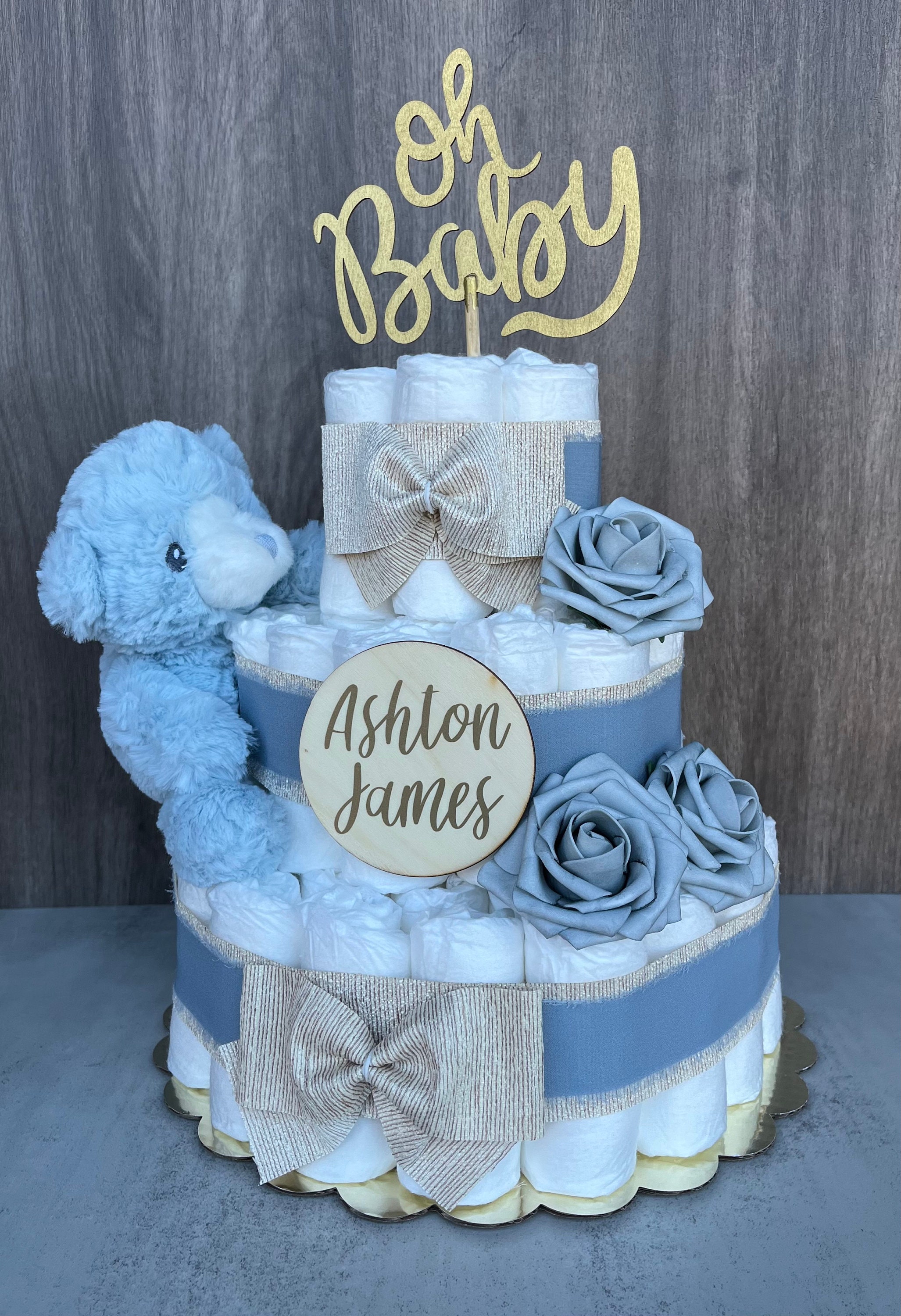 Boy Diaper Cake Baby Shower Gift Baby Boy Gift Baby Shower Centerpiece