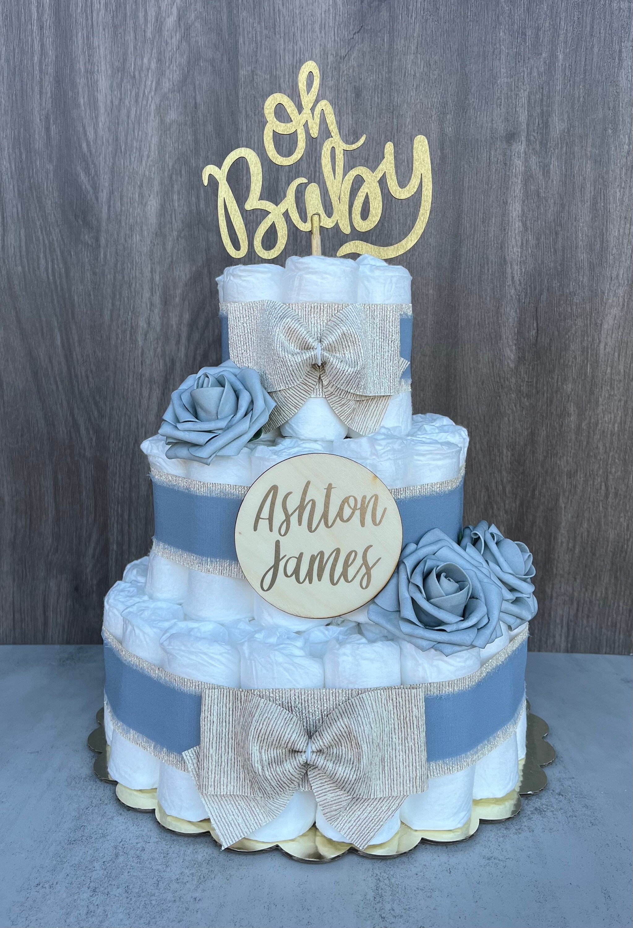 Boy Diaper Cake Baby Shower Gift Baby Boy Gift Baby Shower Centerpiece