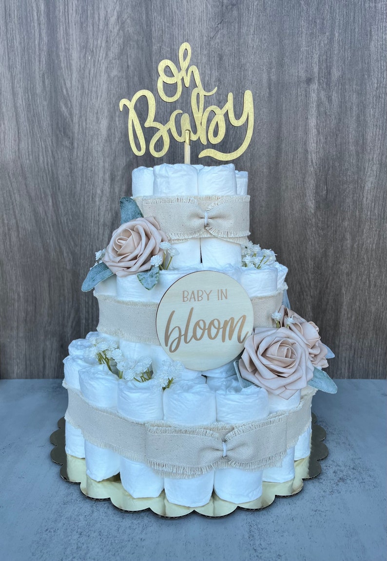Baby in Bloom Diaper Cake Baby Shower Gift Baby Girl Gift Baby Shower ...