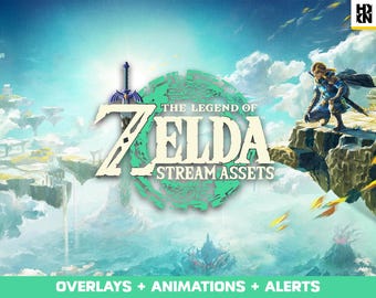 Stream Asset Overlay + Twitch Alerts | Zelda Breath of the Wild BOTW / Tears of the Kingdom TOKT | Animated Screen | Webcam Frame