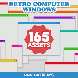 Retro Minimal Computer Fenster Stream Overlay Pack | Twitch Overlay