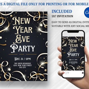 Editable Christmas Party Invitation, Printable Holiday Party Invitation, Editable Christmas Dinner Party Invite, Holiday Cocktail Party Card
