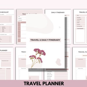Travel & Itinerary Journal, Printable Travel Journal, Trip Planner, Itinerary Organizer, Perfect for Any Traveler
