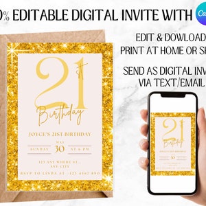 1st to 101st Birthday Invitation - Rose Gold Birthday Invite