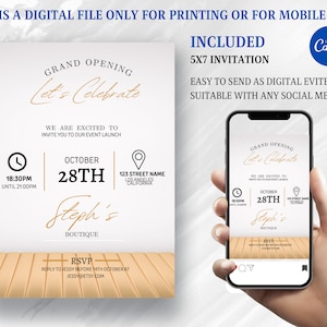 Editable Grand Opening Flyer, DIY Flyer Template Design, Party Invite Flyer, Business Launch Party Flyer, Celebration Social Media Flyer