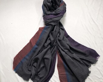 Handwoven Merino Wool Scarf - Scarves for Women - Coloured with Natural Dyes - Handmade by Artisans in India - Luxury Gift for Her