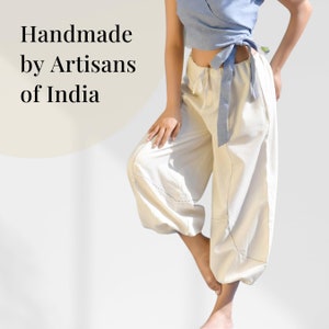 Harem Pants with Pockets Handmade with Organic Cotton - Comfy Yoga Pants For Women - Gift for Yoga Lovers