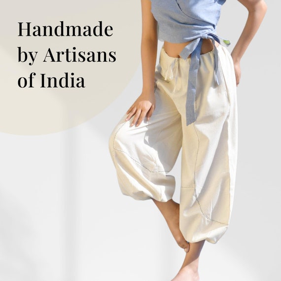 Harem Pants With Pockets Handmade With Organic Cotton Comfy Yoga Pants for  Women Gift for Yoga Lovers 