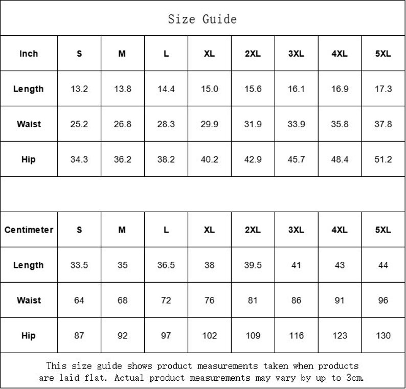 the size guide for a women's dress