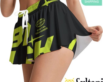 Sportliche Damen Rock Shorts mit Tasche - Hohe Taille Pickleball Golf Tennis Yoga - Aktiv und Bequeme Sportkleidung - Geschenk für Sie