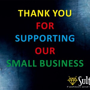 a thank you card for supporting our small business