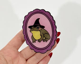 Purple Whimsy witchy frog kindle grip, Halloween phone grips, fall kindles