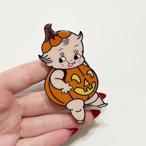 Kewpie baby pumpkin phone grip, Halloween phone grips, Spooky phone grips