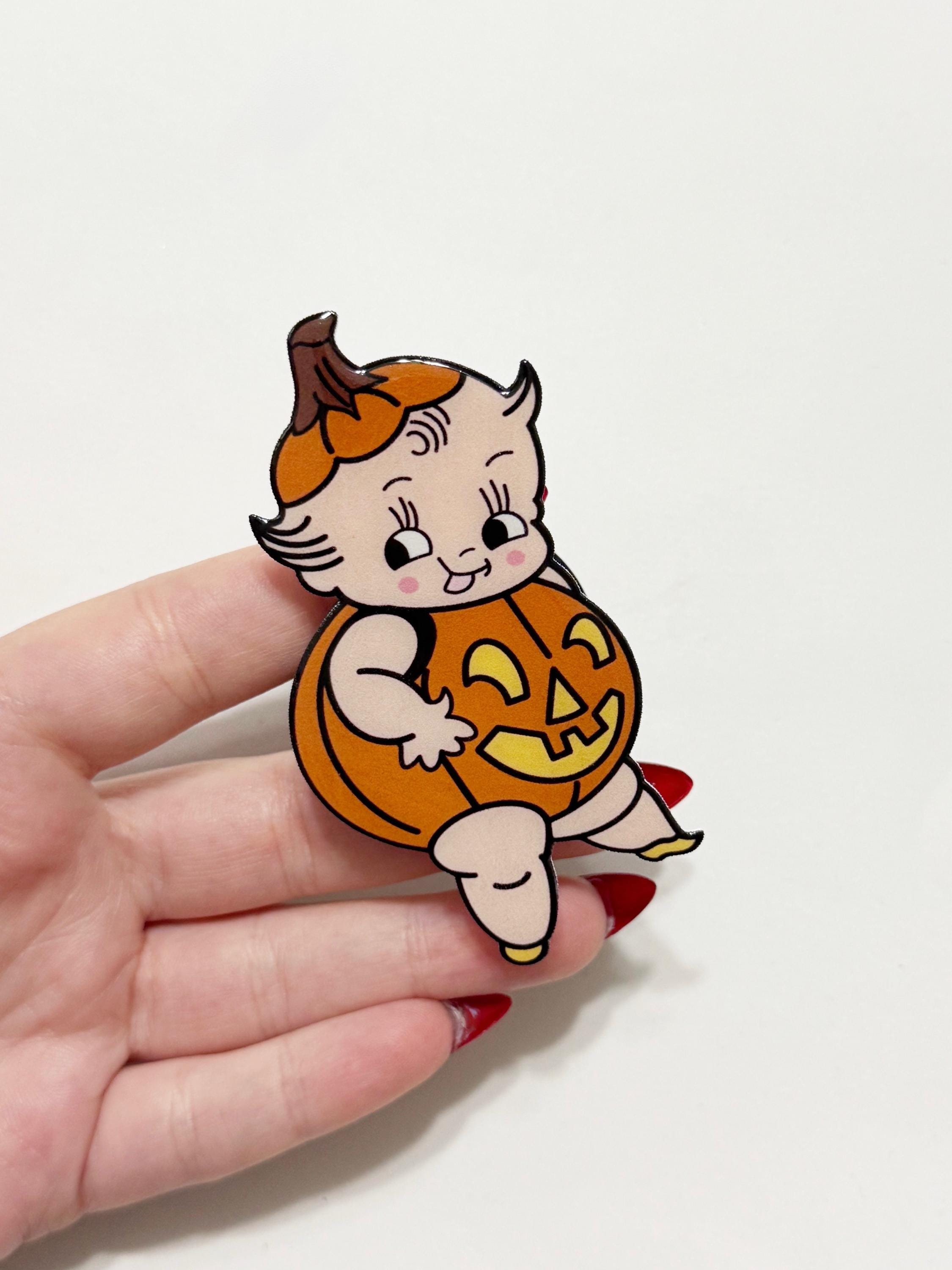 Kewpie Baby Pumpkin Phone Grip: Spooky Halloween Style