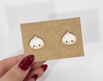 Bao dumplings Stud Earrings: Quirky Stainless Steel Posts