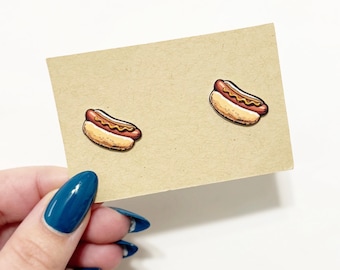 Hot dog stud Earrings, Foodie Earrings