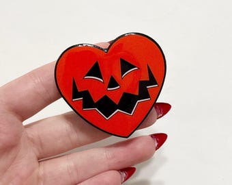Jack o lantern heart phone grip, Halloween phone grips, spooky season acessories
