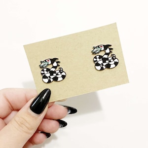 Beetle sandworm stud earrings, horror movie earrings, Halloween gifts, Burton stud earrings