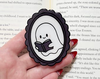 Bookish Ghost Phone Grip: Halloween Kindle Accessory