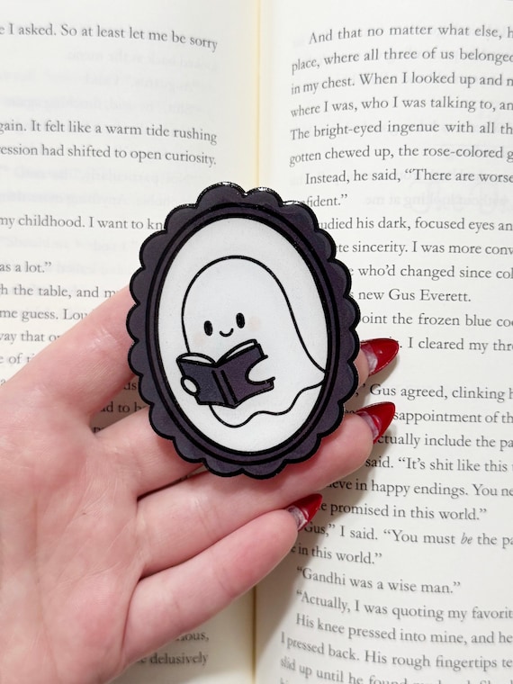 Bookish Ghost Phone Grip: Halloween Kindle Accessory