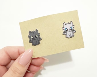 Fantasy dragons stud earrings