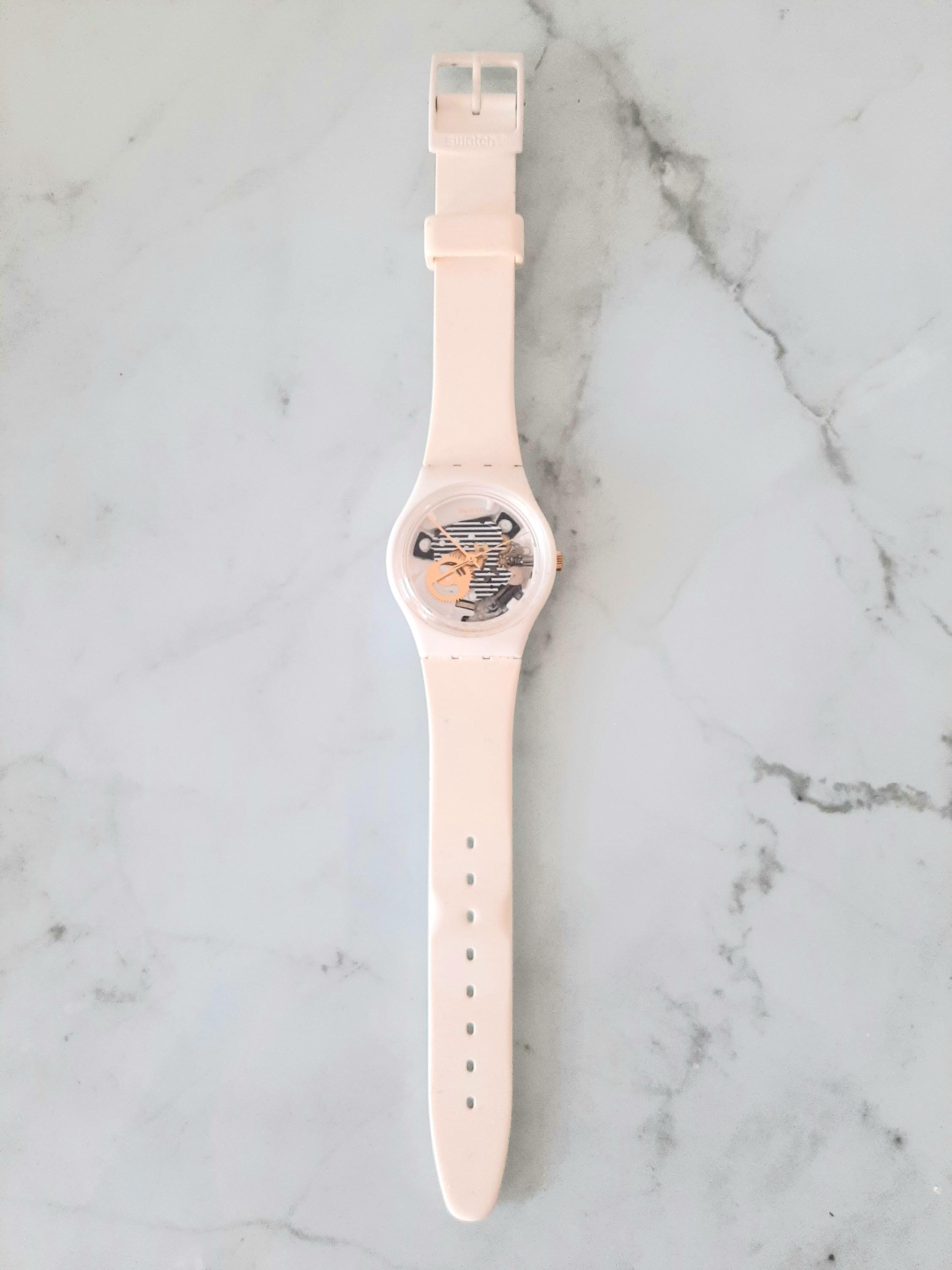 Swatch Watch GW169 MARINIERE New Swatch Mariniere Blue and White Transparent Dial White  main image 3