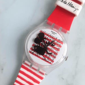 Swatch / スウォッチ | × Disney × Keith Haring ジェント GZ352 腕時計 | レッド/ホワイト | レディース swatch - Swatch / スウォッチ | × Disney × Keith Haring ジェント