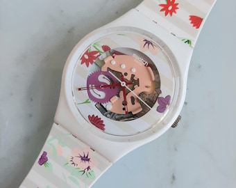 Swatch Watch 'tropical Garden' SUOK132, LARGE 41mm Newgent Size