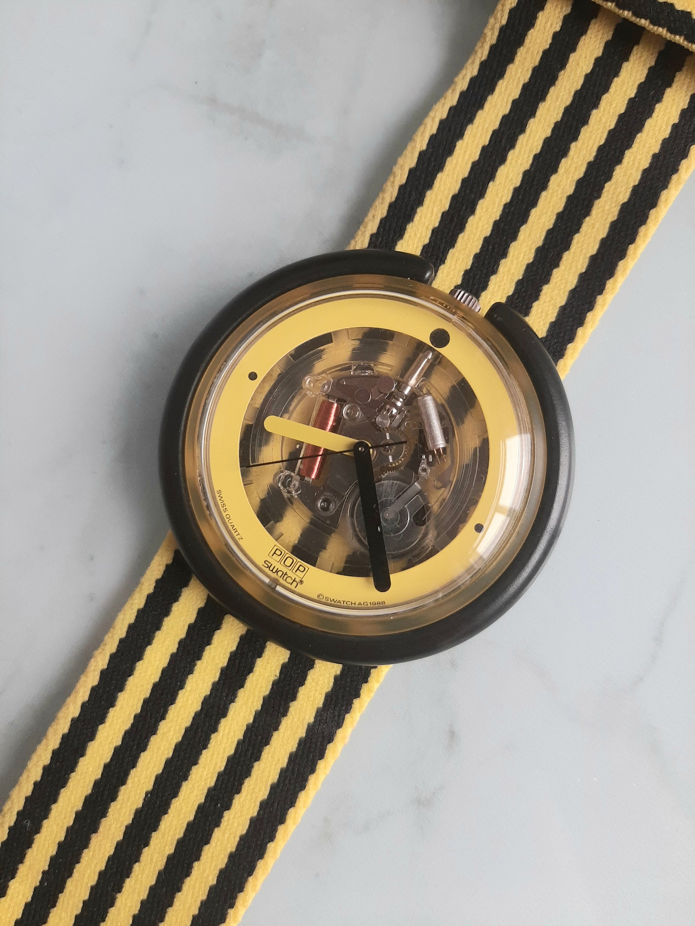 Pop Swatch PWBK109 112 Zebra Yellow Etsy UK